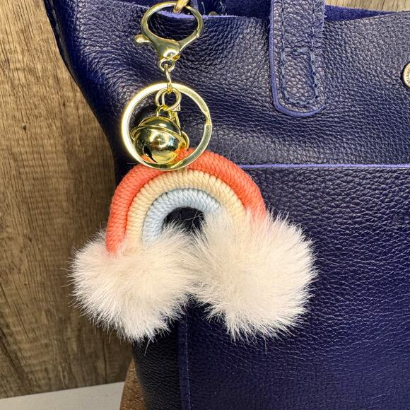 Macrame Rainbow Purse Charm Macrame Keychain NeW FAST SHIP Bag Flair - Picture 2 of 4